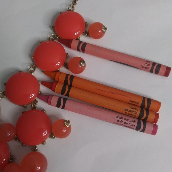 Baublebar statement necklace orangey pinkish baubles - Picture 7 of 16